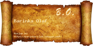 Barinka Olaf névjegykártya